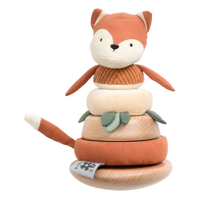 Volpe impilabile giocattolo peluche e legno