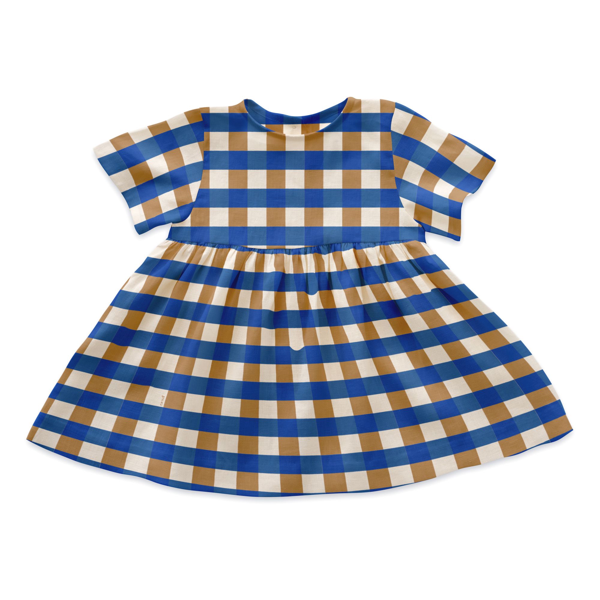 Oeuf NYC - Robe Carreaux Lin - Fille - Bleu