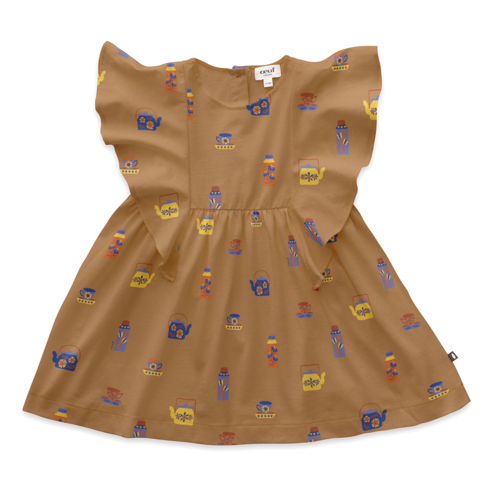 Oeuf NYC - Robe Volants Thé Coton Pima Bio - Fille - Camel