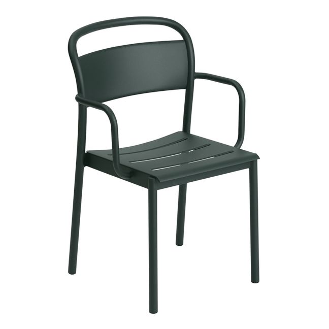 Chaise outdoor avec accoudoirs Steel Vert foncé