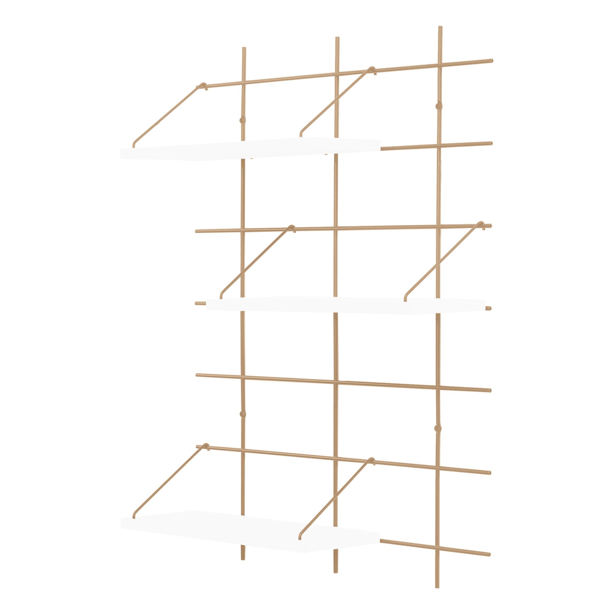 Gassien - Etagère 1 Léonie base laiton - Blanc