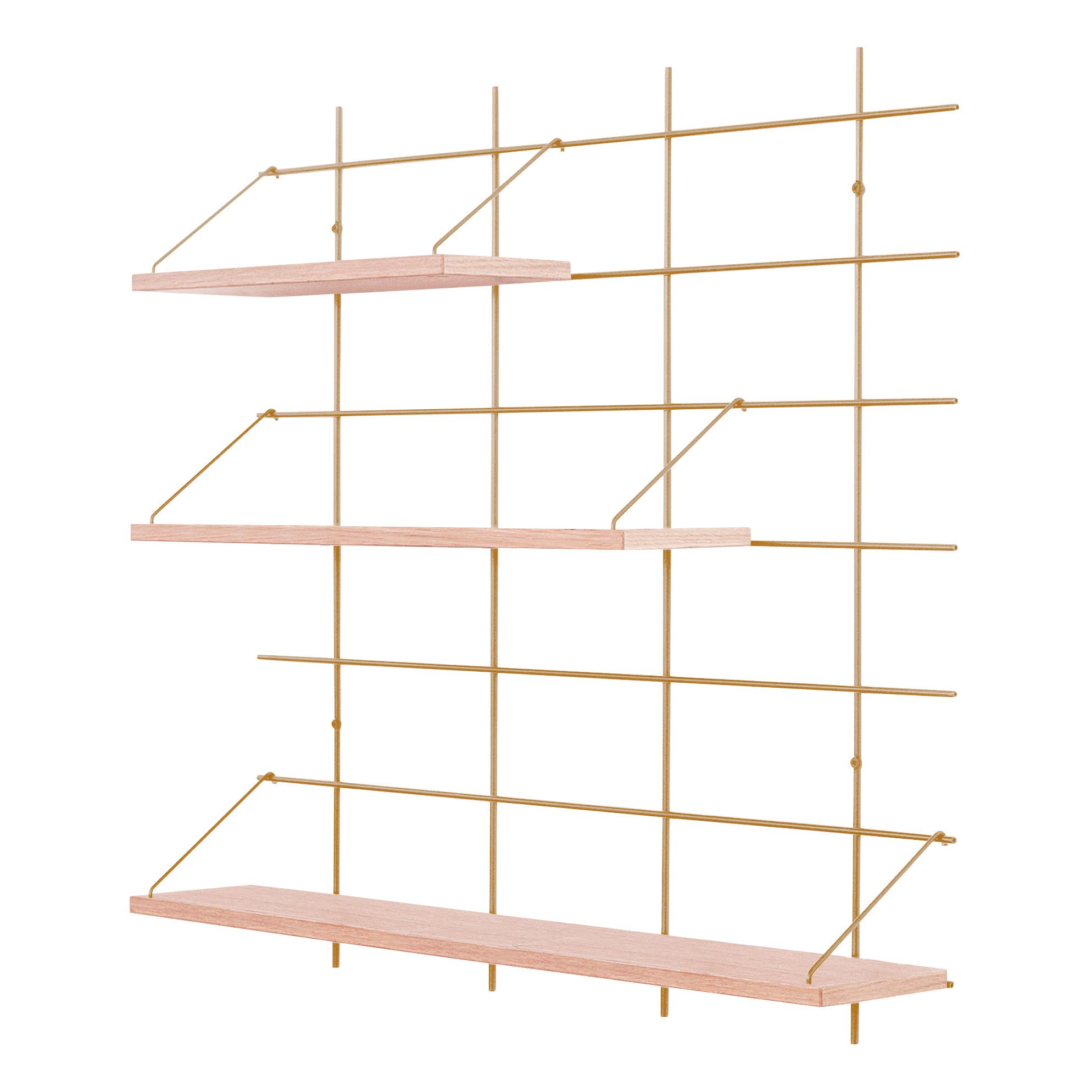 Gassien - Etagère 25 Esther base laiton - Bouleau