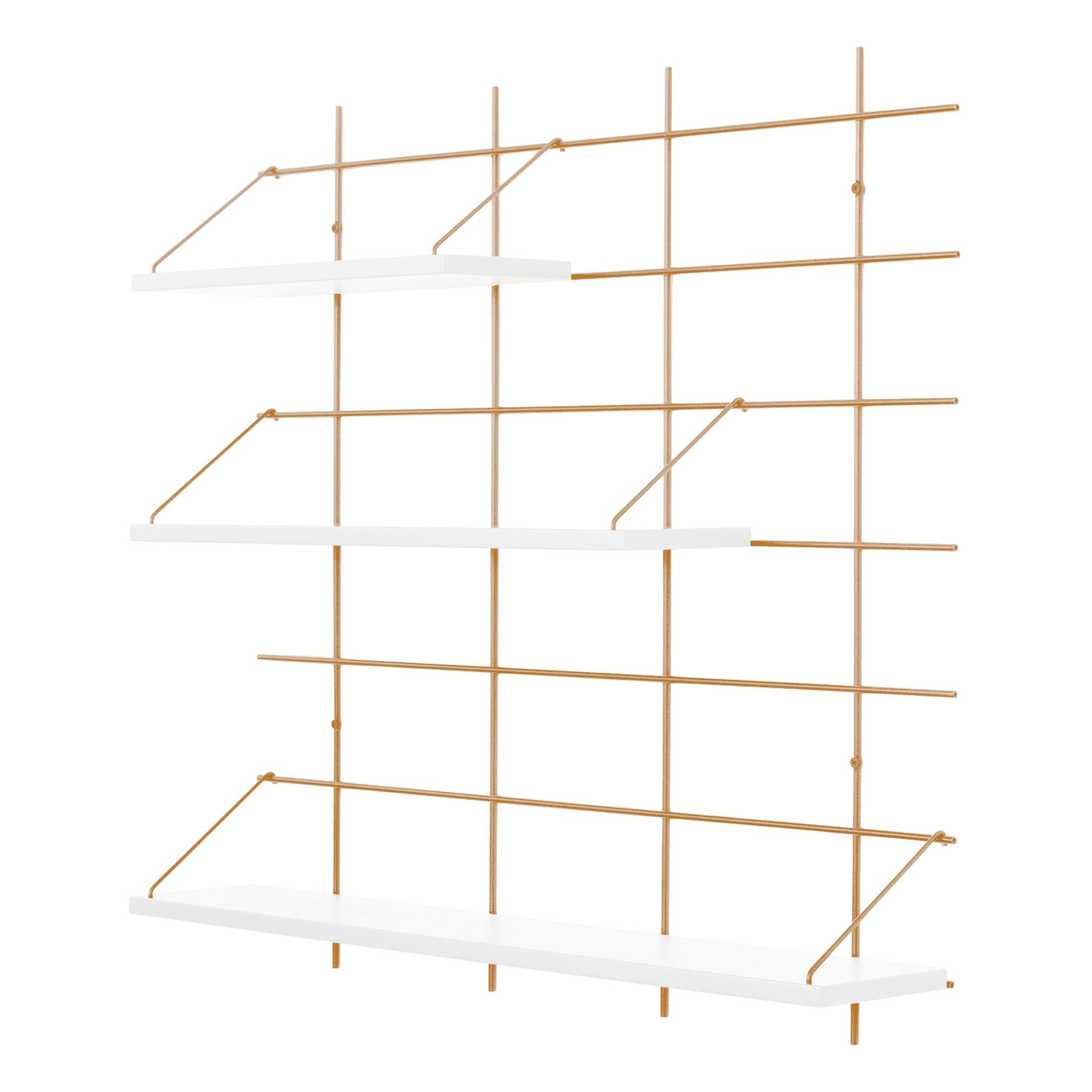 Gassien - Etagère 25 Esther base laiton - Blanc