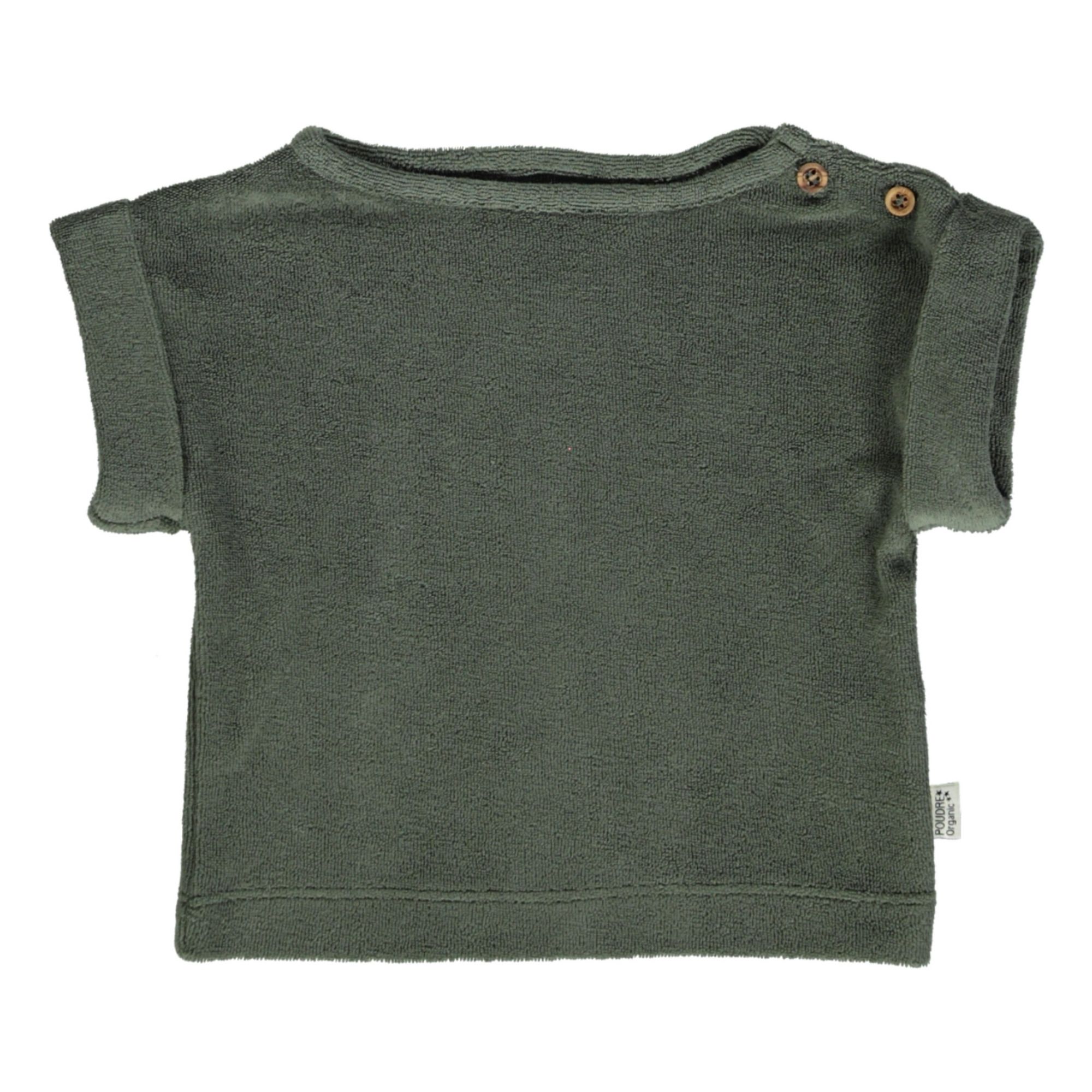 Poudre Organic - T-Shirt Eponge Coton Bio Laurier - Fille - Vert foncé