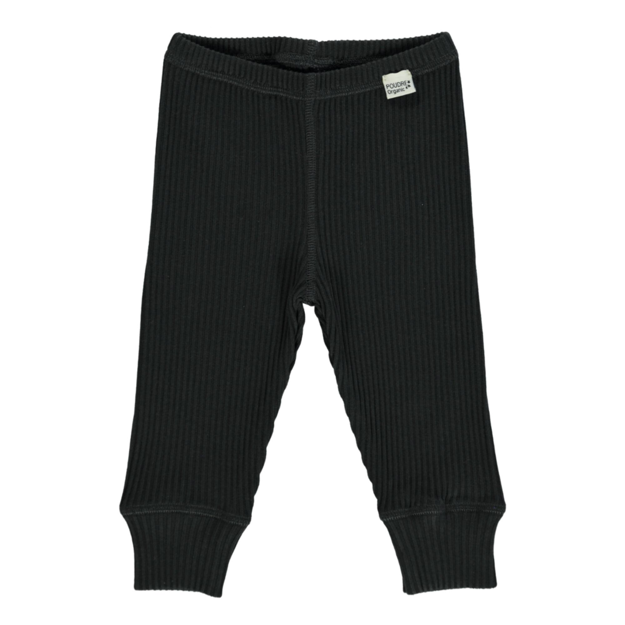 Poudre Organic - Legging Coton Bio Côtelé Basilic - Fille - Noir