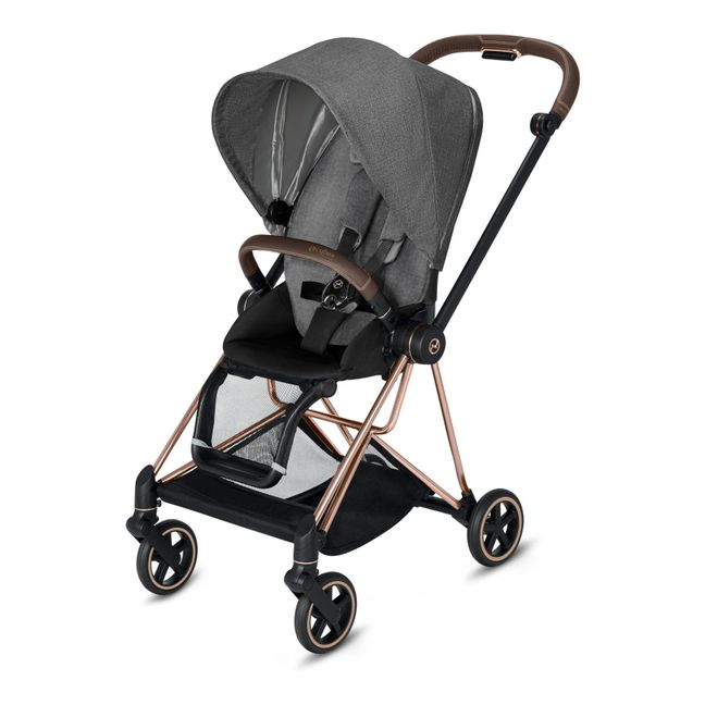 Mios Complete Convertible Stroller Rose Gold Frame Light grey