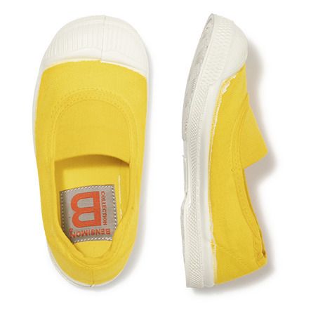 Elastic Vegan Tennis Shoes  Yellow