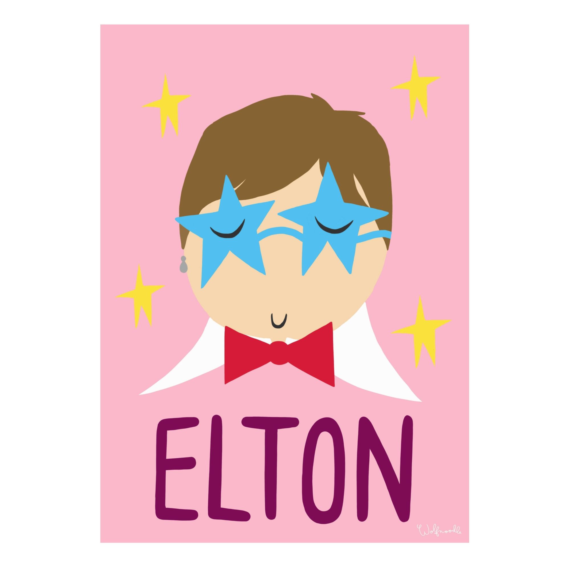Wolfnoodle - Affiche Elton - Multicolore