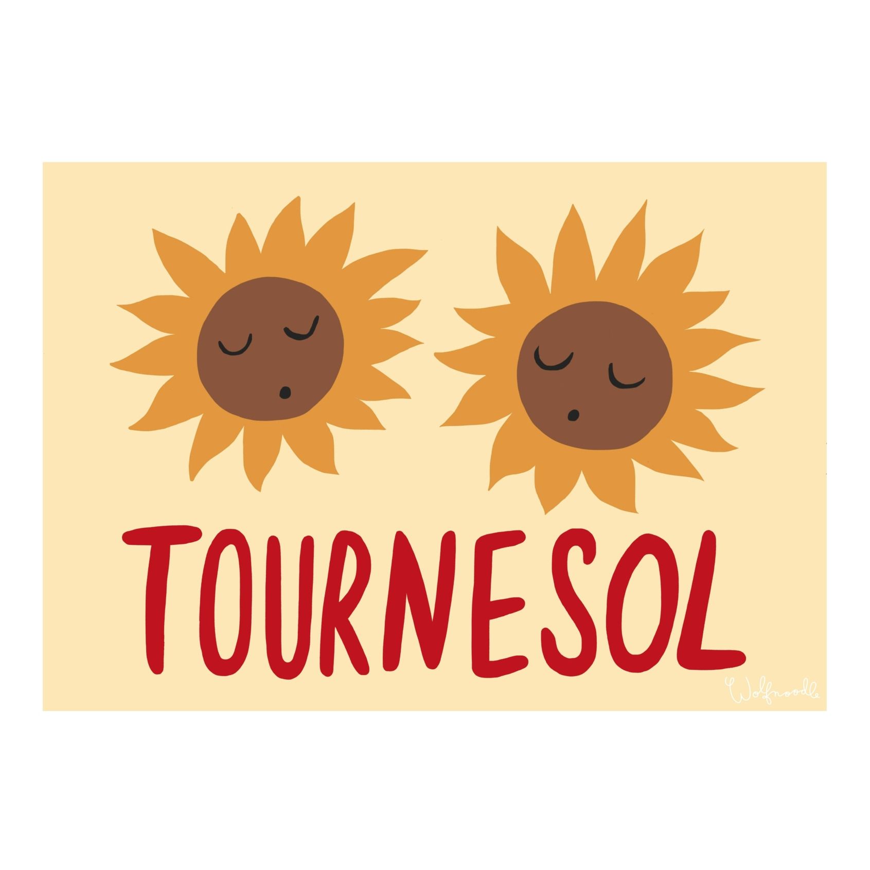 Wolfnoodle - Affiche Tournesol - Multicolore