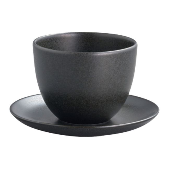 Tasse und Untertasse Pebble aus Porzellan | Schwarz
