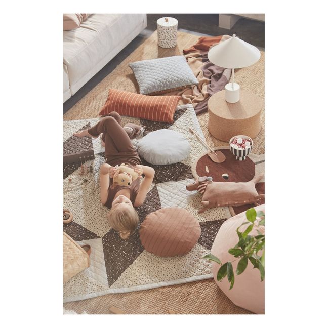 Kyoto Organic Cotton Round Cushion | Caramel
