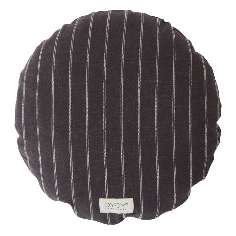 Oyoy - Coussin rond Kyoto en coton organique - Gris anthracite