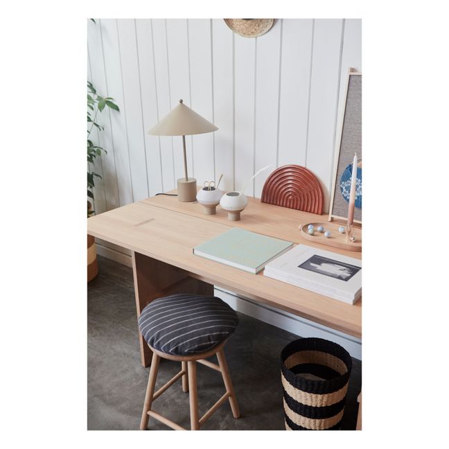 Kyoto Organic Cotton Round Cushion | Charcoal grey