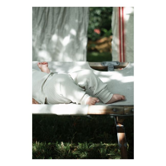 Basil Organic Cotton Ribbed Leggings  | Off white