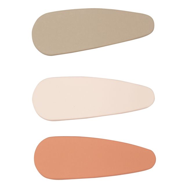 Haarspange im 3er-Set Snap Matte Clip | Rosa