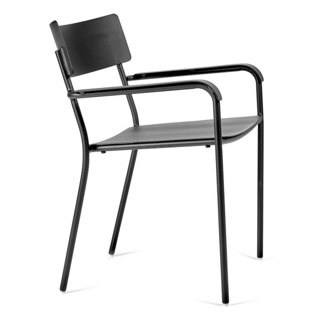 August Outdoor Chair with Armrests | Black
