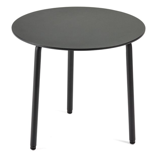 August Outdoor Round Side Table Black, Black Round Side Table
