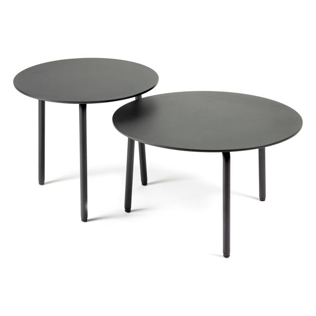 August Outdoor Round Side Table | Black