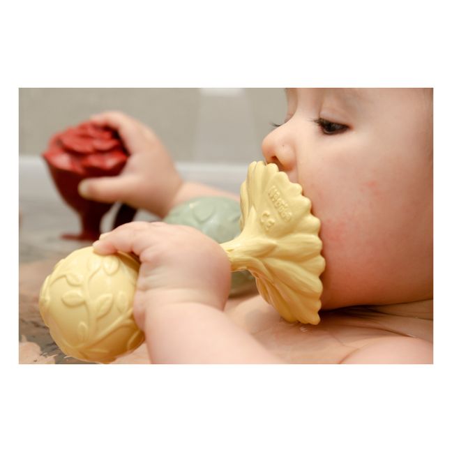 Daisy Teething Rattle | Pale yellow