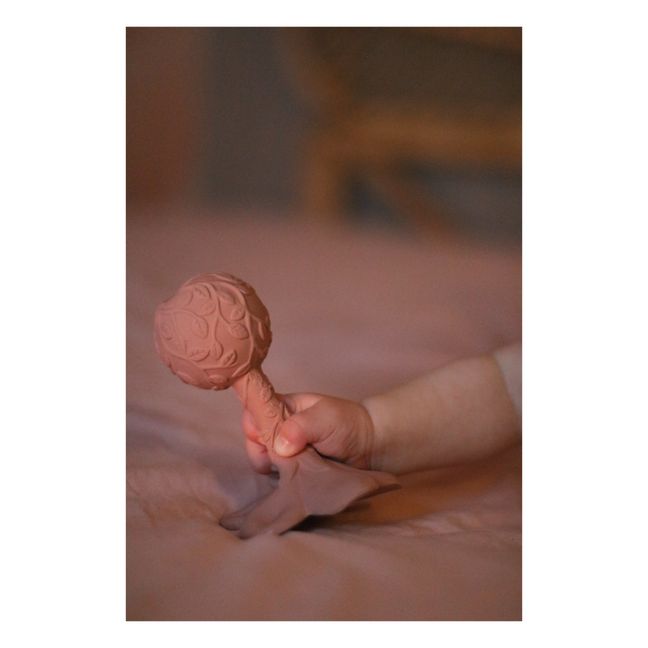Plumeria Teething Rattle | Pink