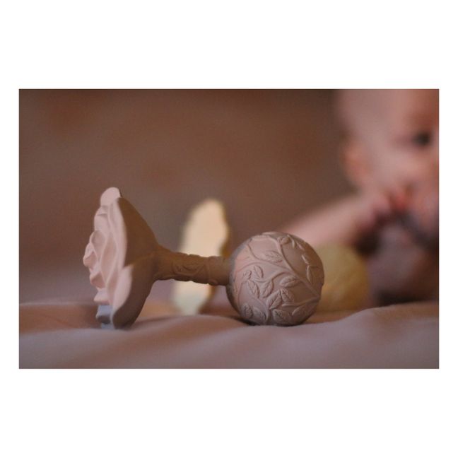 Rose Teething Rattle | Beige