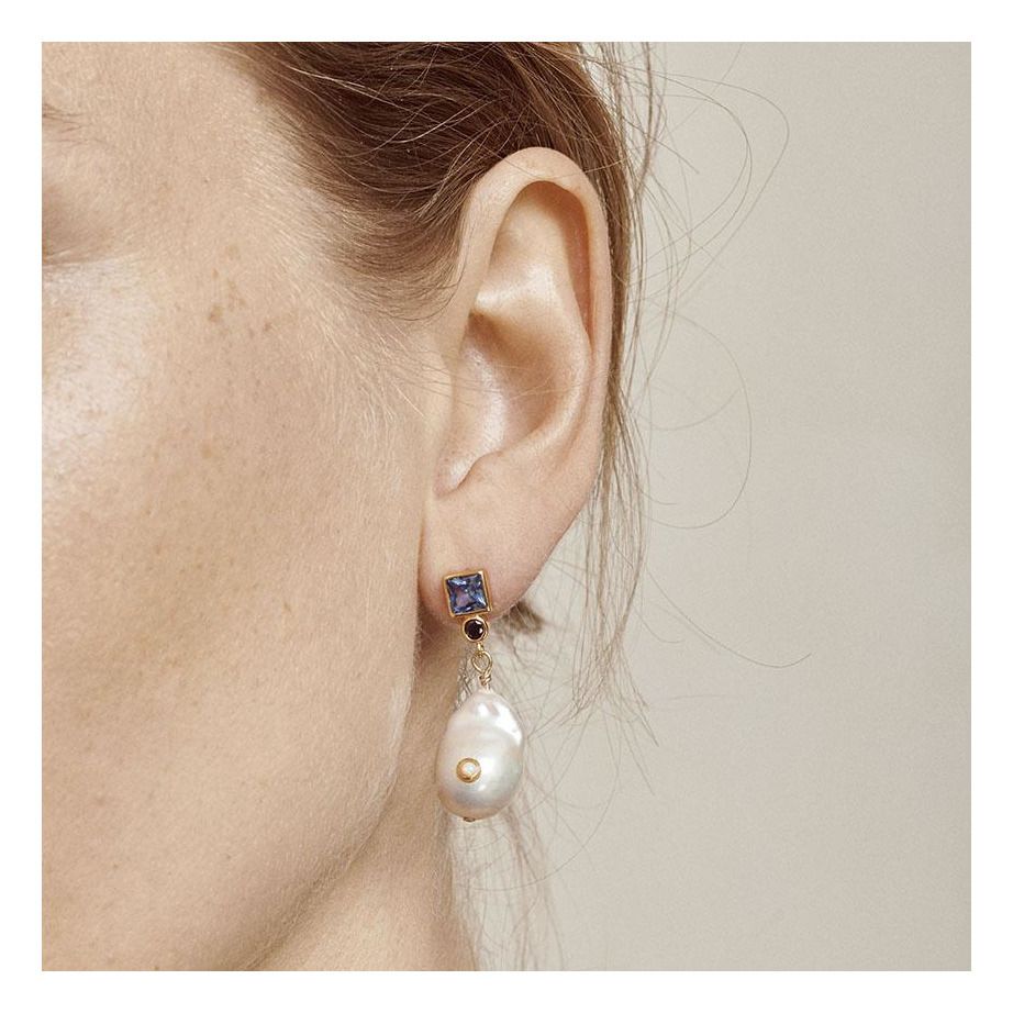 Luxe 12-14 mm énorme perle baroque boucles d'oreilles Flawless Dangler naturel crémeux