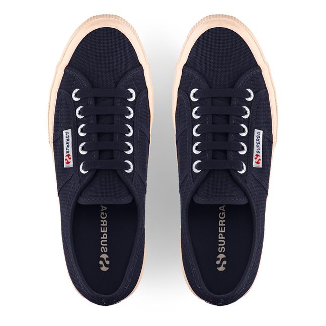 Cotton Laced Sneakers | Navy blue