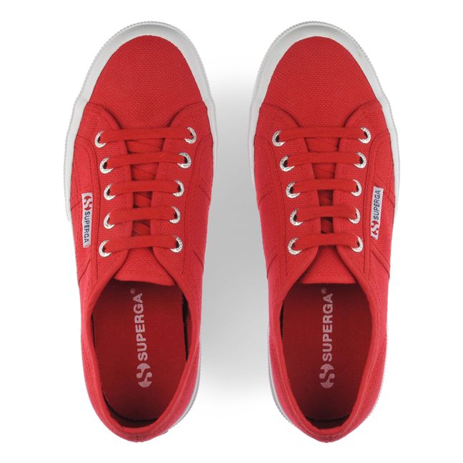 Sneakers con lacci in cotone Rosso