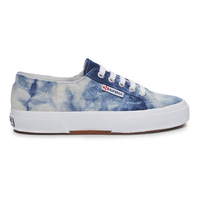 Tie-dye Cotton Laced Sneakers | Blue