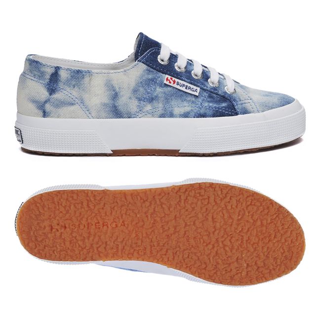 Tie-dye Cotton Laced Sneakers | Blue
