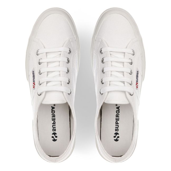 Sneakers con lacci in cotone Bianco