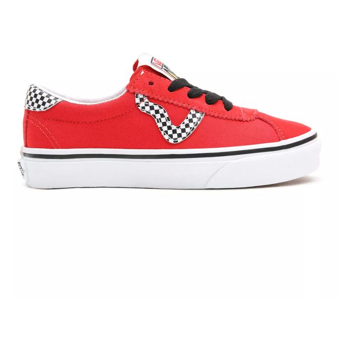 Black vans hotsell with red laces