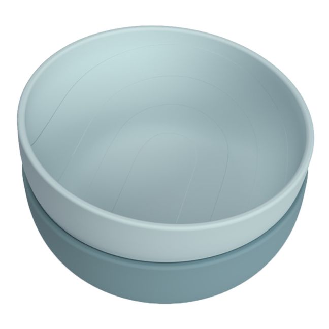 Rainbow Silicone Bowls - Set of 2 Grey blue