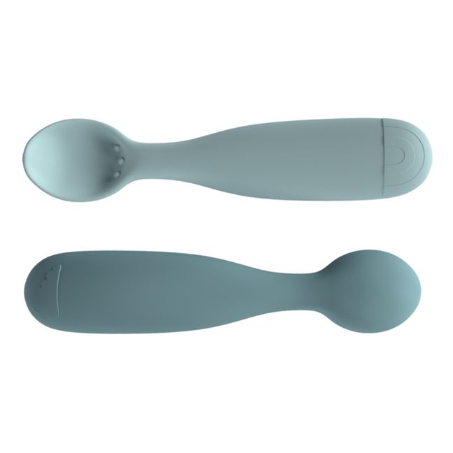 Cucchiaio, modello: Rainbow, in silicone - Set di 2 | Blu