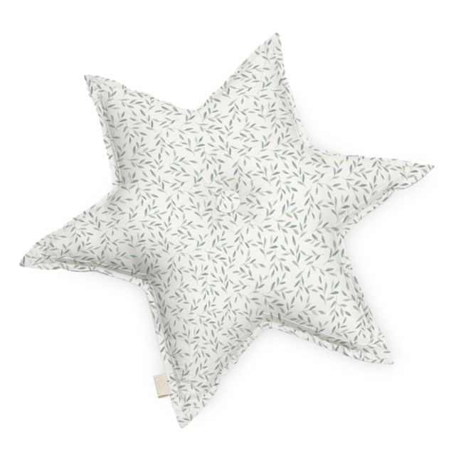 Cojín Estrella Green Leaves de algodón orgánico