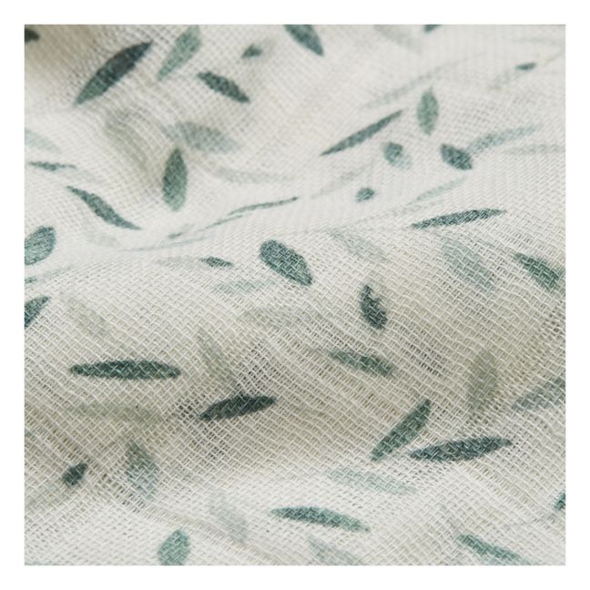 Green Leaves Organic Cotton Muslin Swaddling Cloth