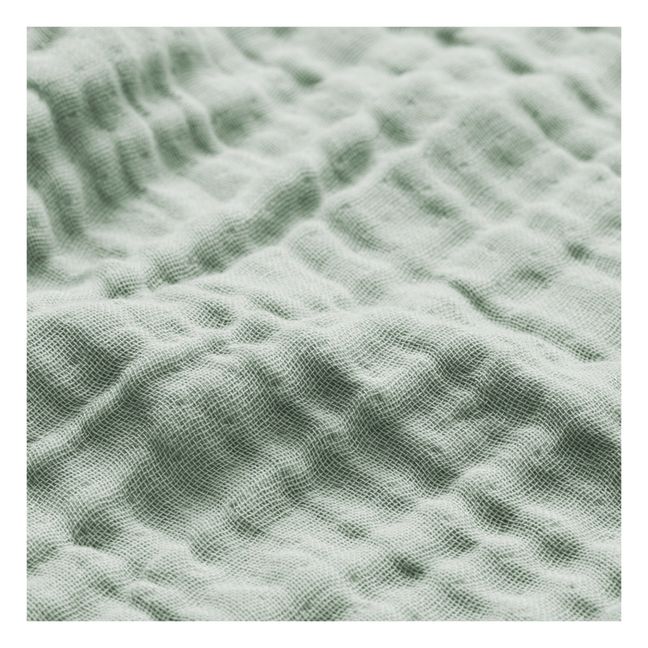 Dusty Green Organic Cotton Muslin Lightweight Blanket Sage