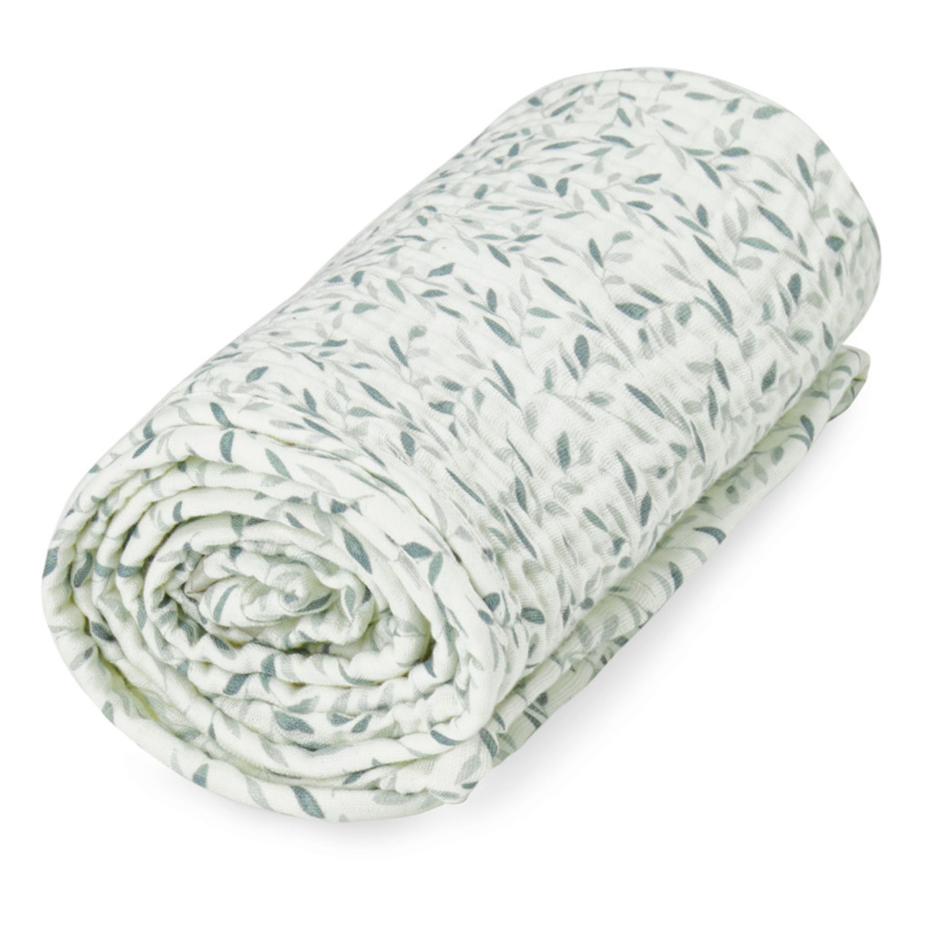 Cam Cam - Couverture légère Green Leaves en mousseline de coton - Sauge