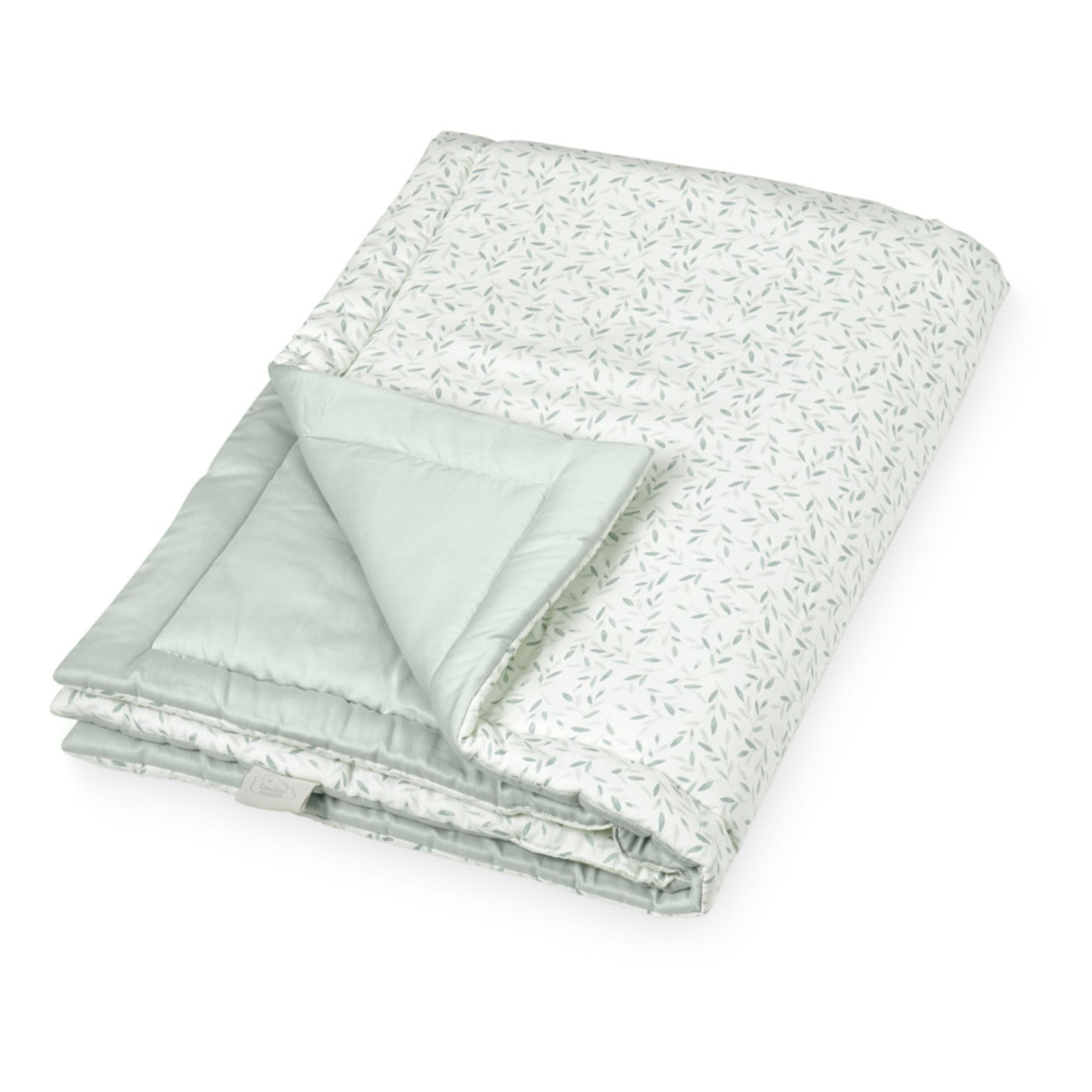 Green Leaves Organic Cotton Reversible Blanket Sage- Product image n°0