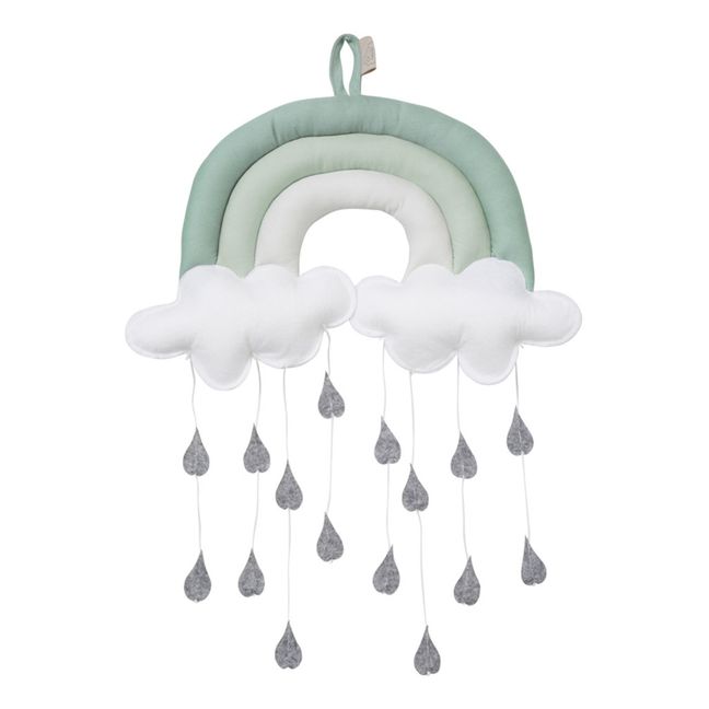 Mobile Regenbogen aus Bio-Baumwolle | Salbei