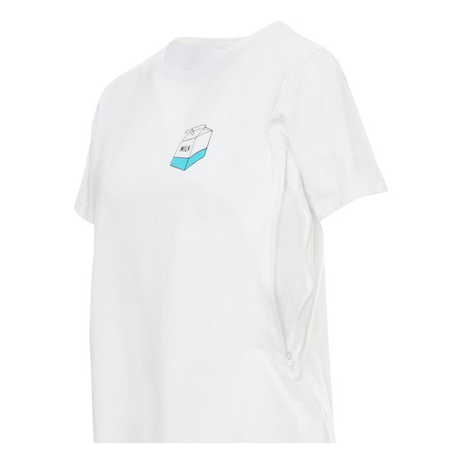 T-Shirt da allattamento, modello: Take away milk | Bianco