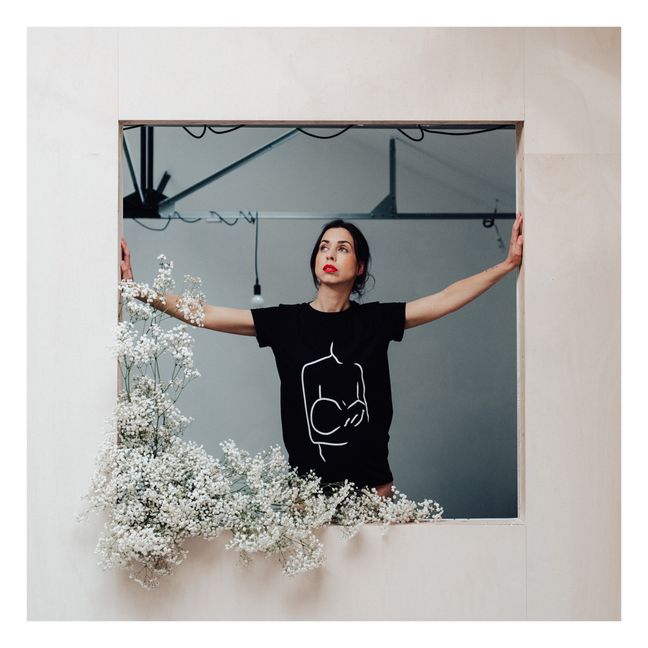 Camiseta de lactancia Motherhood | Negro