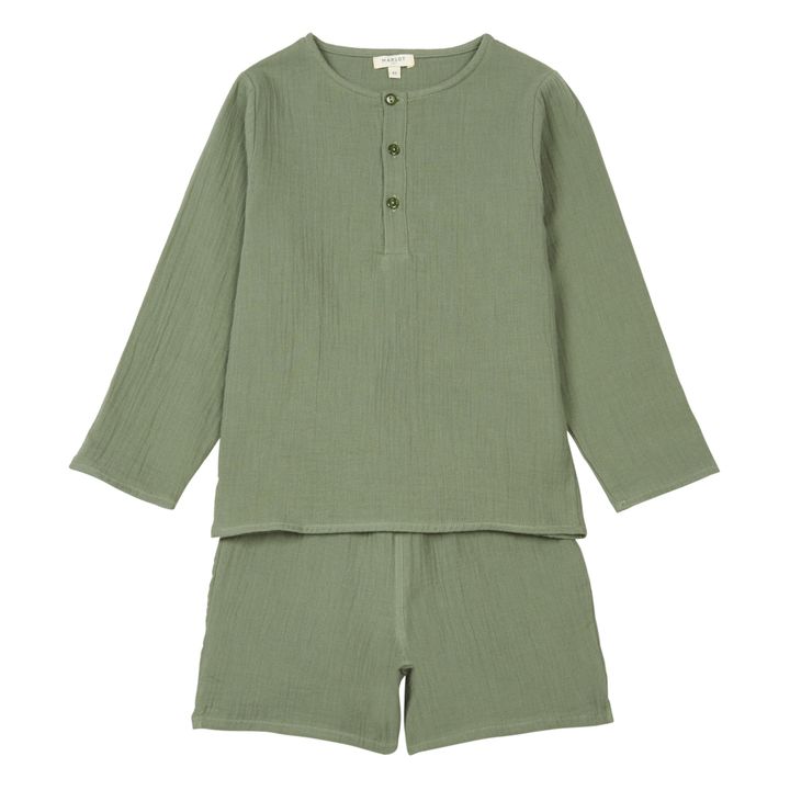 Peter Cotton Muslin Pyjamas  | Green- Product image n°0