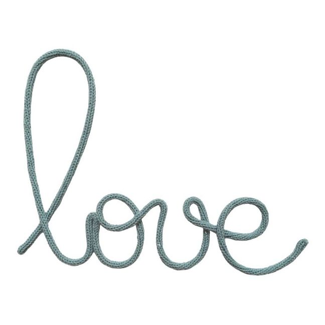 Knitted Wall Decoration - Love | Blue Green
