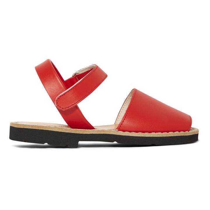 Avarca Velcro Leather Sandals  | Red- Product image n°0