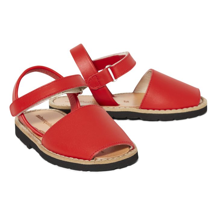 Sandales Avarca Velcro Cuir | Rouge- Image produit n°1