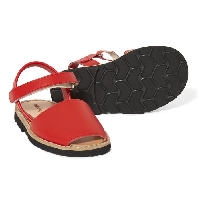 Avarca Velcro Leather Sandals  | Red- Product image n°2