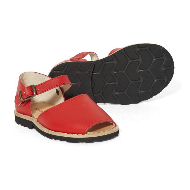 Frailera Leather Sandals  Red