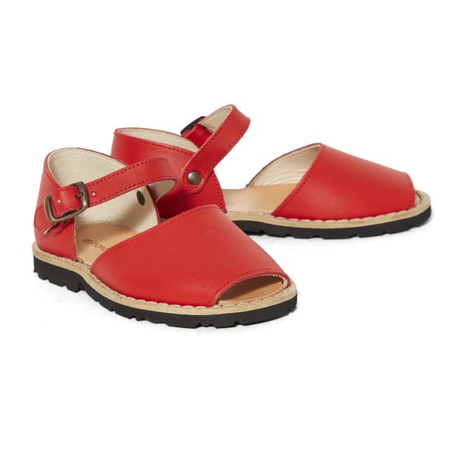 Frailera Leather Sandals  | Red