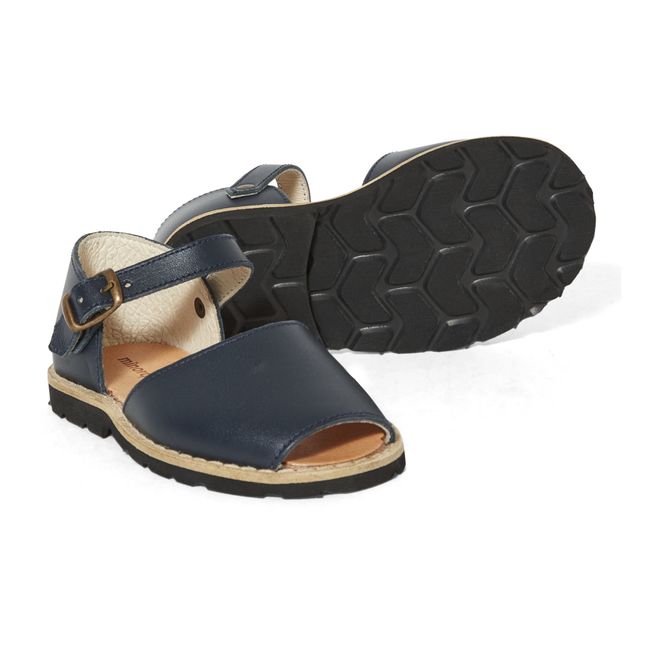 Frailera Leather Sandals  | Navy blue